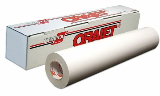 ORAJET 溶剤用 カーラッピング・長期屋外用キャスト塩ビ 白グロス エアフリー強粘着グレー糊 55um 1520mm×50M 1本 ORAJET3951GRA010+ProSlide