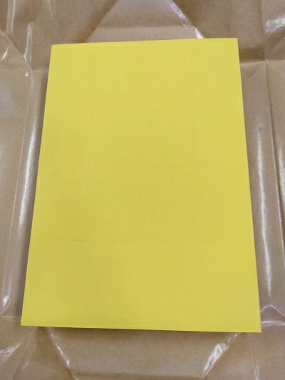 ミシン目入り黄色上質紙ポップ値札用